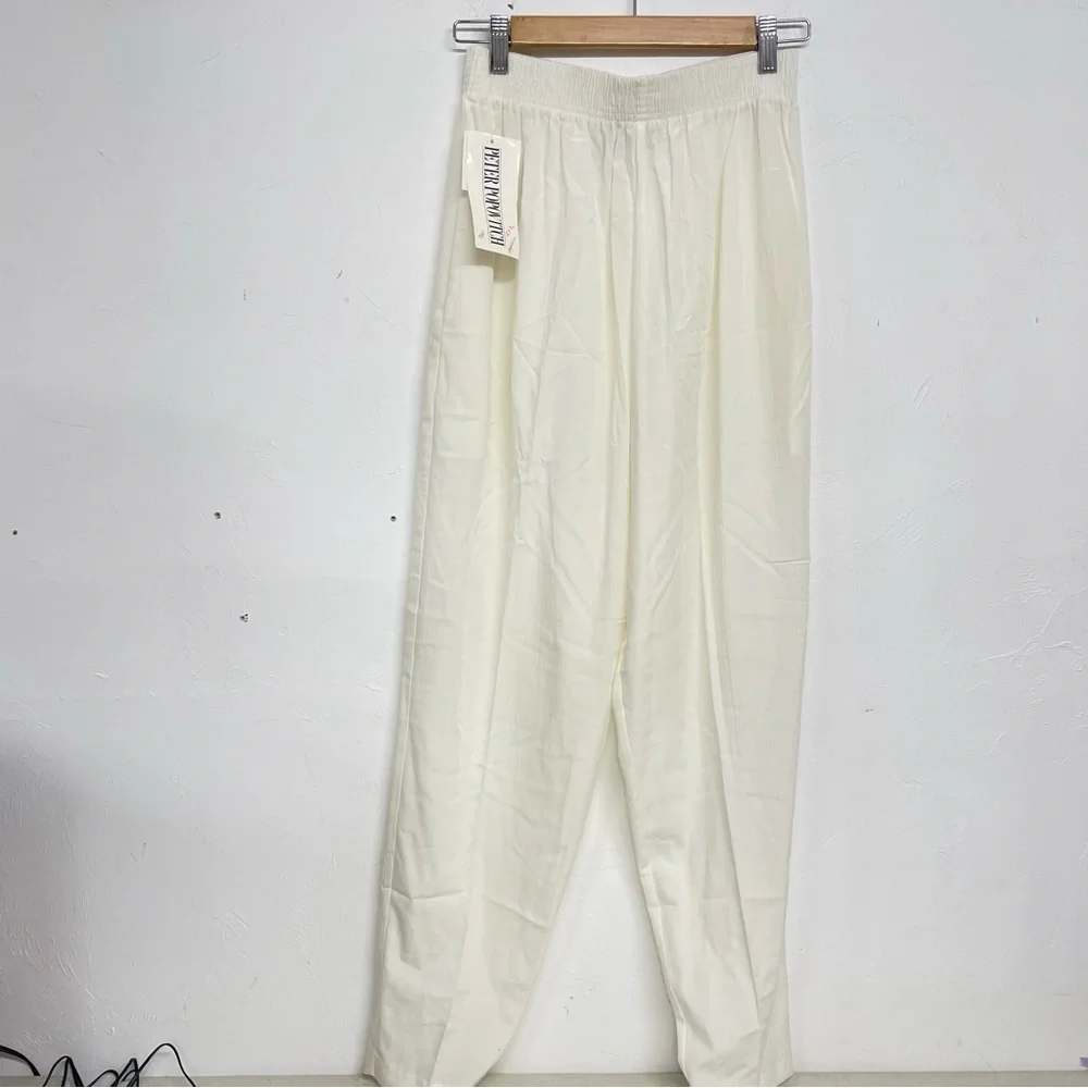 Vintage Peter Popovich White Pull On Casual Pants M